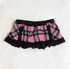 Pink Tartan Plaid Y2k Bow Mini