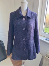 M&S Per Una Womens Purple Wool Blend Italian Fabric Jacket Size 14 