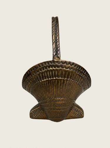 Vintage brass seashell clam - seashell,
