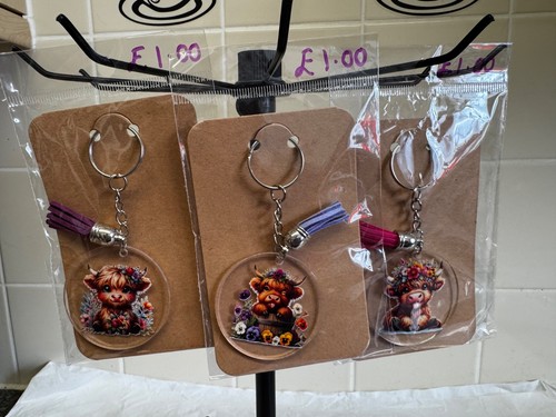 Handmade acrylic keyrings - acrylic,