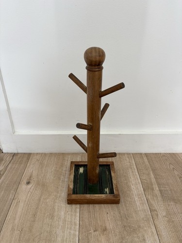 Vintage wooden mug tree cup - vintage,