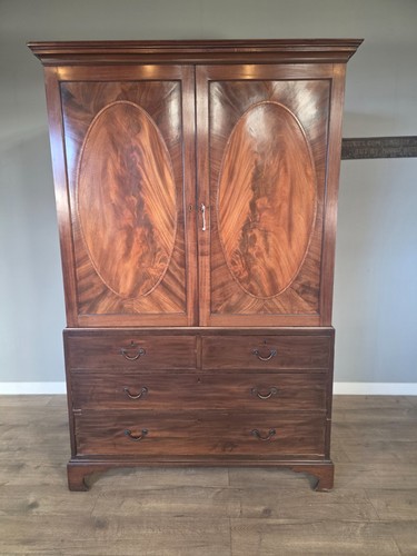 Antique mahogany linen - antique, press