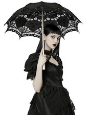 Punk Rave Gothic Steampunk Lolita Embroidered Lace Parasol Umbrella Wedding