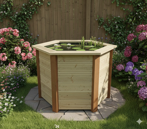 Wooden garden decking - wooden,