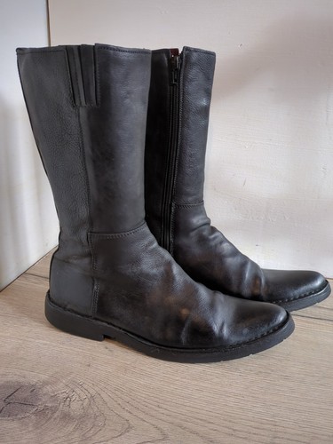 Vintage leather biker boots - biker,