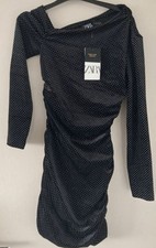 Brand new Zara velvet studded dress black size small Christmas 