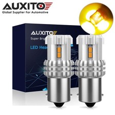 2Pcs Amber/Yellow AUXITO BA15S