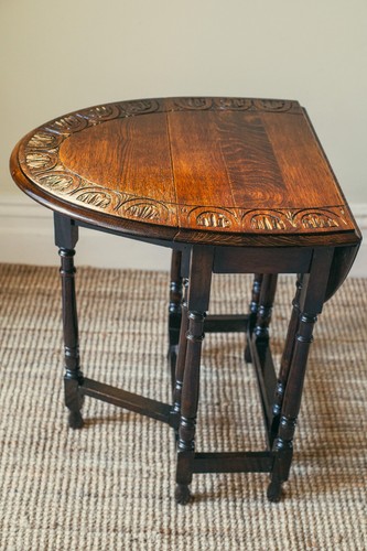 Antique oak drop leaf - leaf, table