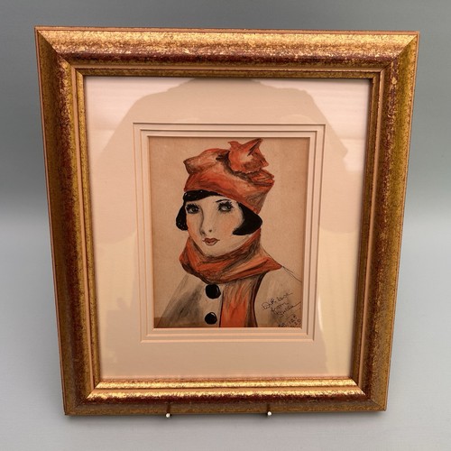Framed watercolour potrait - watercolour,