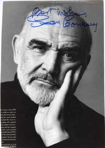 Sean connery signed - signed, b&w