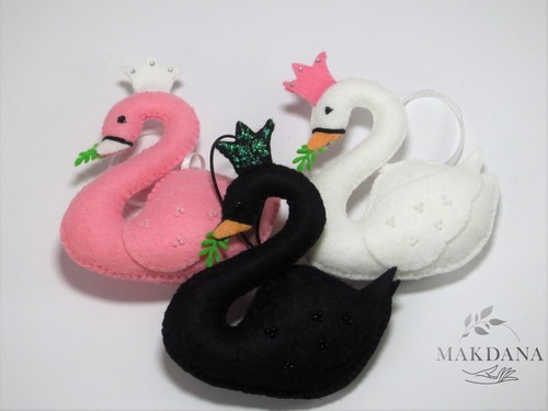 Handmade felt swan - handmade,