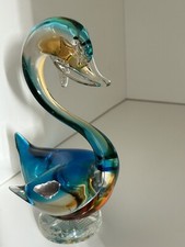 Vintage Murano Style Sommerso Swan, Bird, Collectors Piece, Classic Art Glass