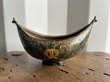 Early 20th Century Kashmiri Papier-mâché Paper Mache Begging Bowl Kashkul Boat