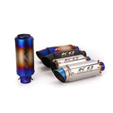 Ko lightning 61mm Universal Motorcycle 245-300 mm Exhaust Muffler Pipe Black Tip