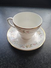 Mayfair Fine Bone China Teacup & Saucer Set – Floral Gold Trim