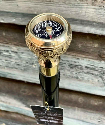 Gold colour brass compass - gold,