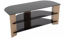 TV Corner Stand Black Glass