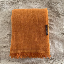 OYUNA PURE CASHMERE WRAP SCARF SHAWL GOLD / BURNT ORANGE Designer Made in Italy