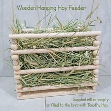 Wooden Hanging Hay Feeder Rack for Rabbits Guinea Pigs Handmade in the UK