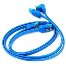 6 x Gigabyte Original Light Blue SATA 3 6GB/s Cable Right angle Straight UK
