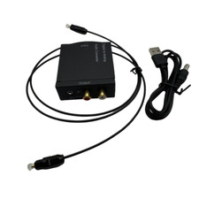 Analog To Digital Audio Converter Adapter AUX RCA Phono S/PDIF Toslink Coaxial