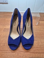 Ladies Buffalo London Blue Suede Court Shoes UK 8 EU 41 Excellent