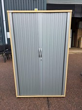 Tambour Office Grey Cupboard