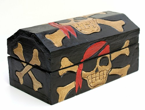 Wooden pirate chest small - wooden,