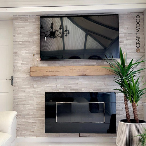 Fireplace solid oak mantle - oak,