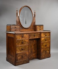 Victorian Burr Walnut Dressing