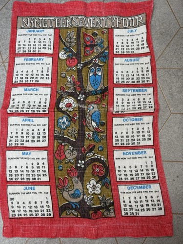 Vintage 1974 calendar - 1974, tea