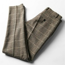 Men Herringbone Tweed Pants