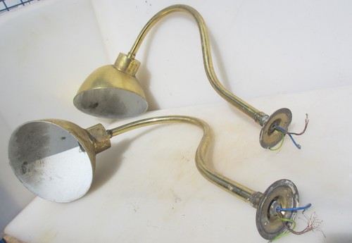 Vintage brass swan neck wall - vintage,