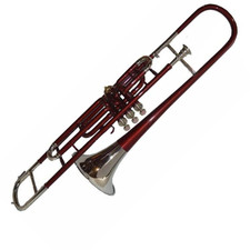 Handmade Valve Trombone Bb Red Lacquered+Nickel Plated With Hard Case+Mouthpiece