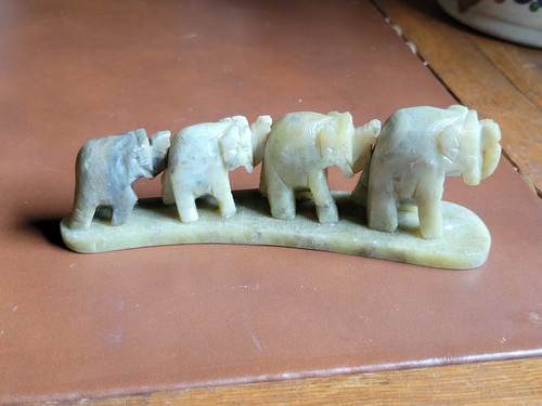 Hand carved elephant quartet - hand,