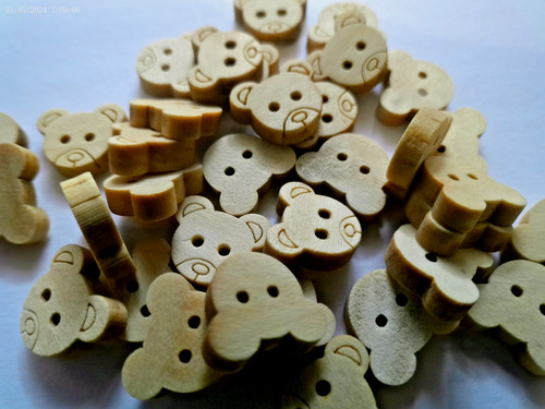 Teddy bear head wooden - teddy,