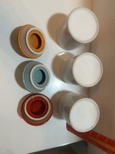 3 x Vintage Retro 1950s Style Tea Coffee Sugar Ceramic Canister Storage Jars 