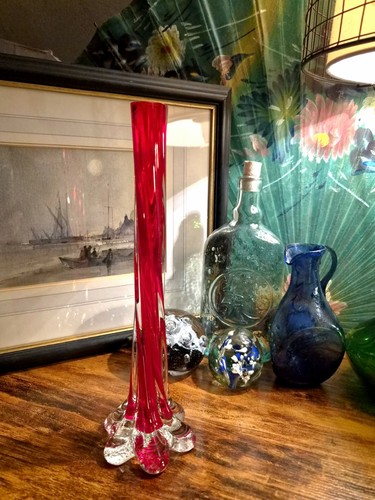 Vintage murano style ruby red - ruby,