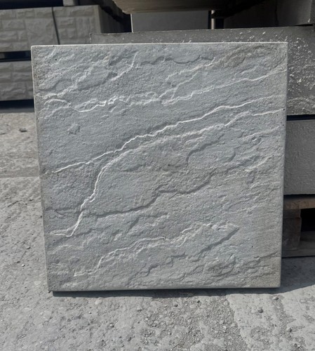 Riven grey colour paving slabs - riven,