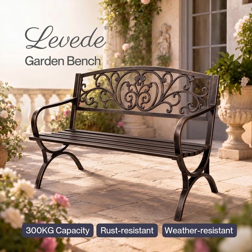 Levede garden bench butterfly - garden, bench,butterfly