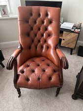 Good Georgian Style Leather Library Chair