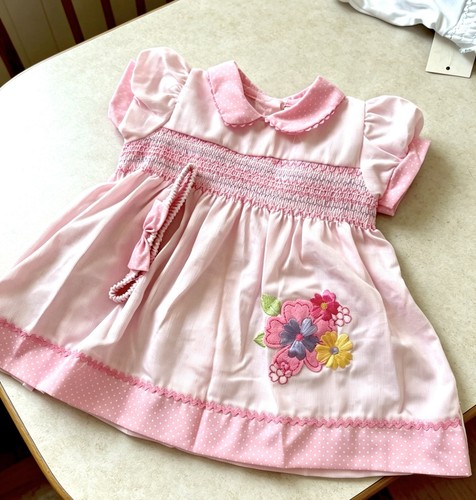 Girls pink smocked dress - pink,