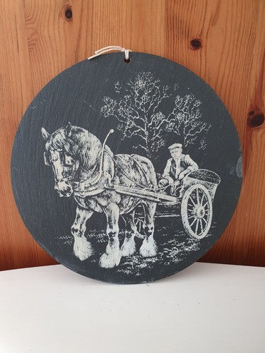 Vintage welsh slate plaque - welsh,