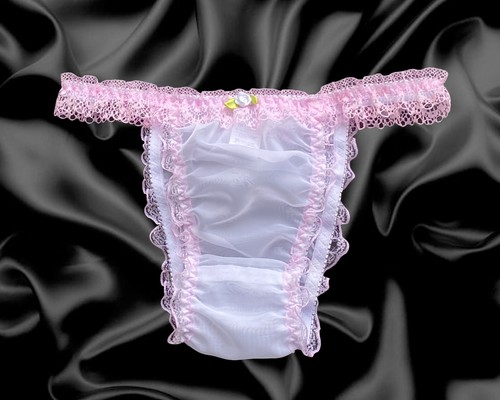 White frilly sissy - sheer, nylon