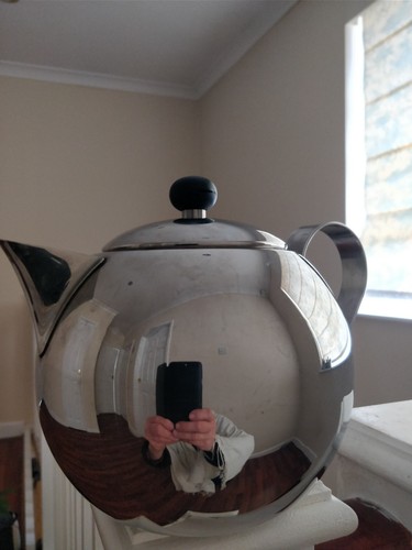 Vintage tea pot stainless - vintage,