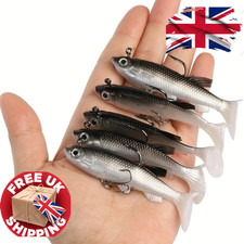 5x Jig Head Silicone Soft Bait Lure Set - 8cm 12.5g Swimbait for Pike Bass Tackl