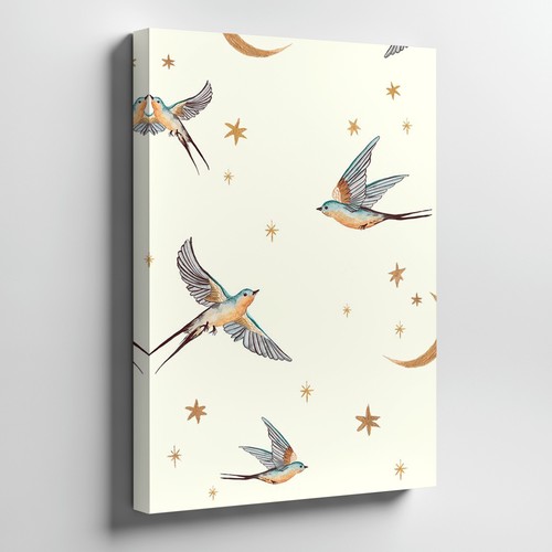 Swallow birds flying - birds, canvas