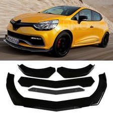 For Renault Clio RS MK4 Glossy Black Front Bumper Lip Splitter Spoiler Body Kit