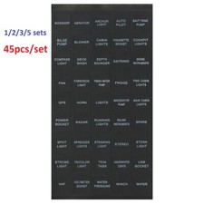 45x Instrument Board Fuse Box Decal Switch Labels Panel Sticker For 12v Boat Van