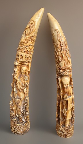 Reproduction carved tusk - reproduction,